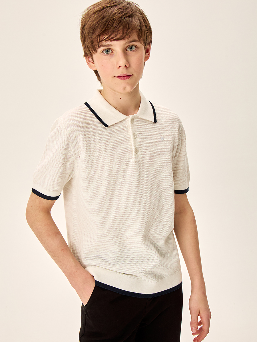 Джемпер-поло 4ш70326 молочный