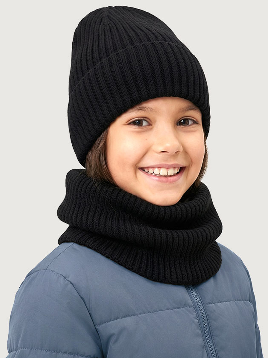Комплект шапка и снуд 12м21426 черный