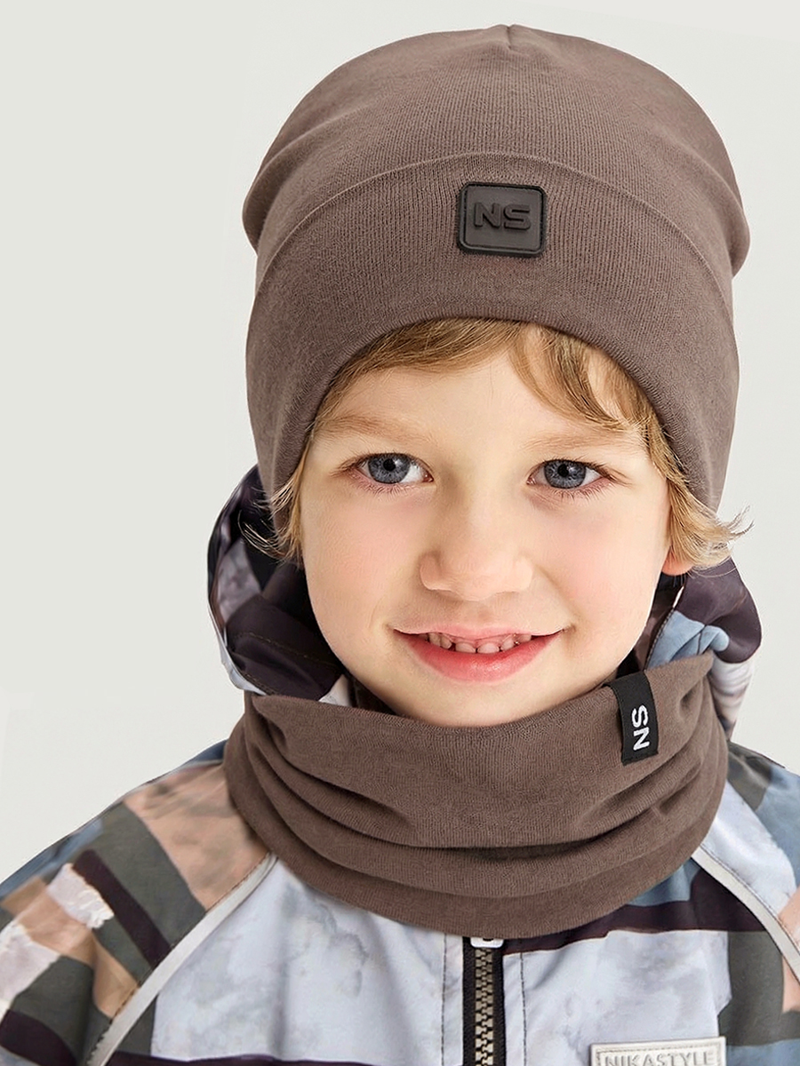 Комплект шапка и снуд 12л22926 корица