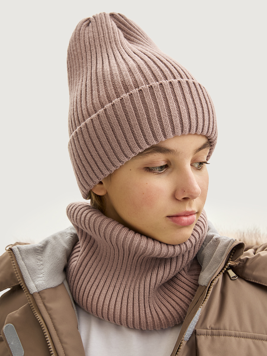 Комплект шапка и снуд  12з17725 какао
