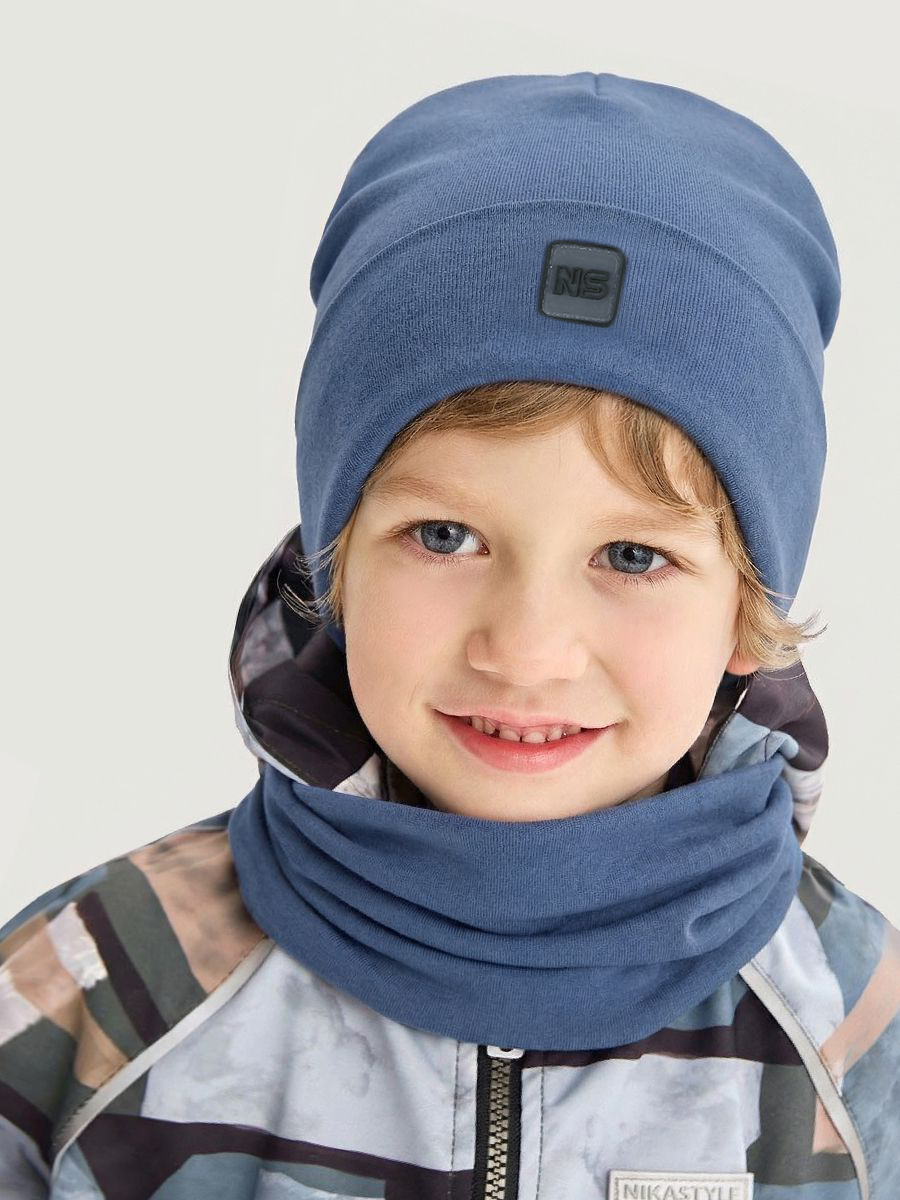 Комплект шапка и снуд 12л22926 джинс