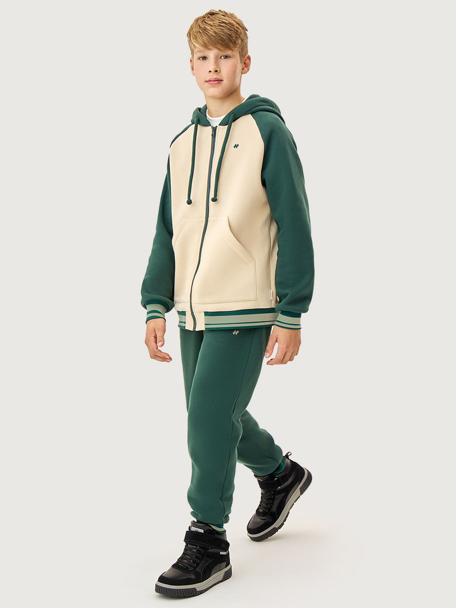 Костюм 7т12526 изумруд/беж