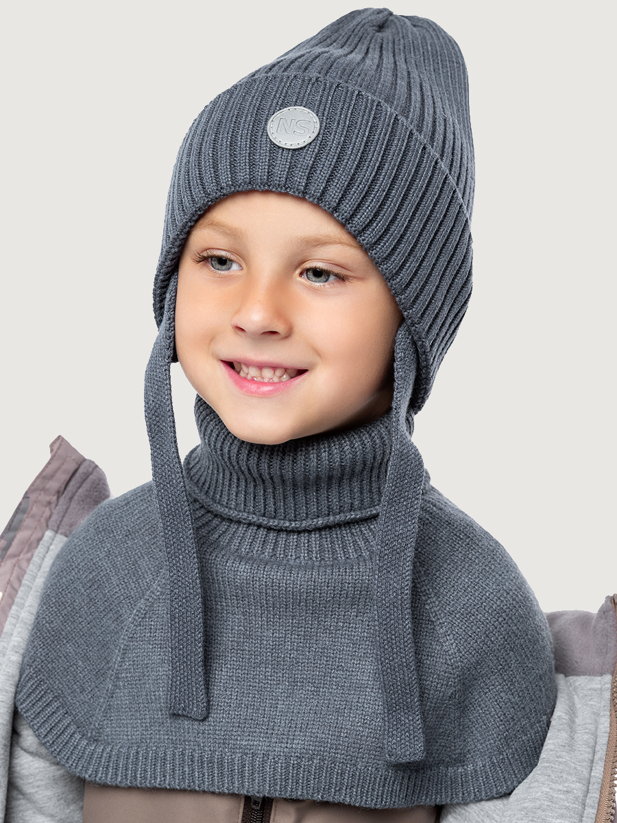 Комплект шапка и манишка 12м10725 джинс