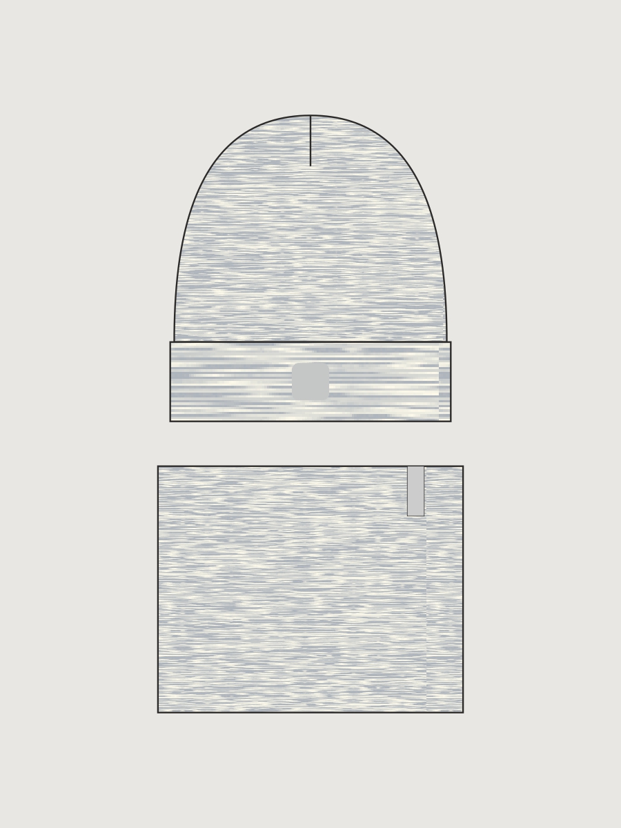Комплект шапка и снуд 12л22826 молочный меланж