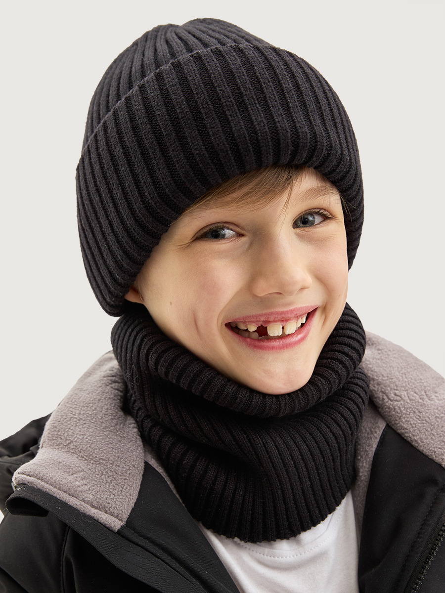 Комплект шапка и снуд  12з16525 черный