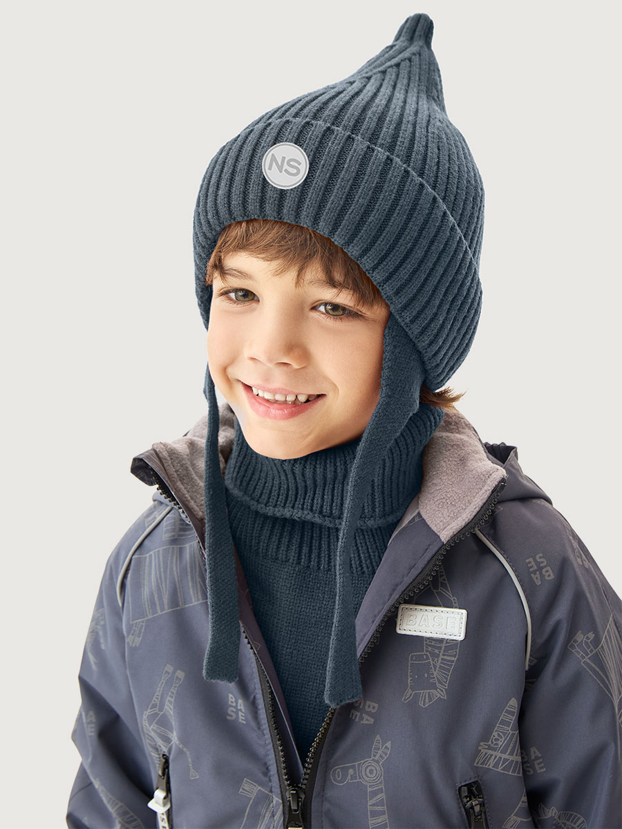 Комплект шапка и манишка 12м21126 джинс