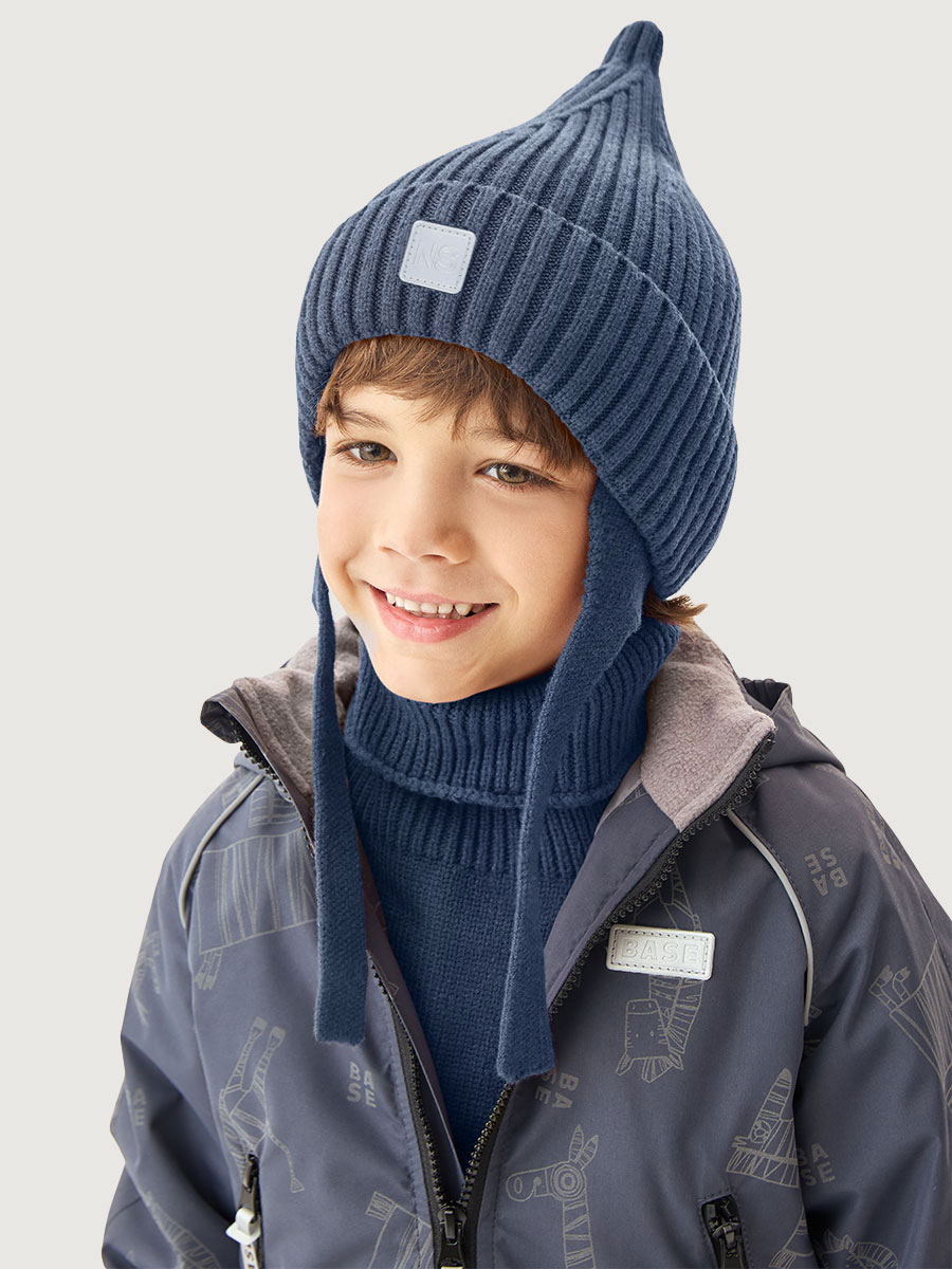 Комплект шапка и манишка 12м21126 джинс