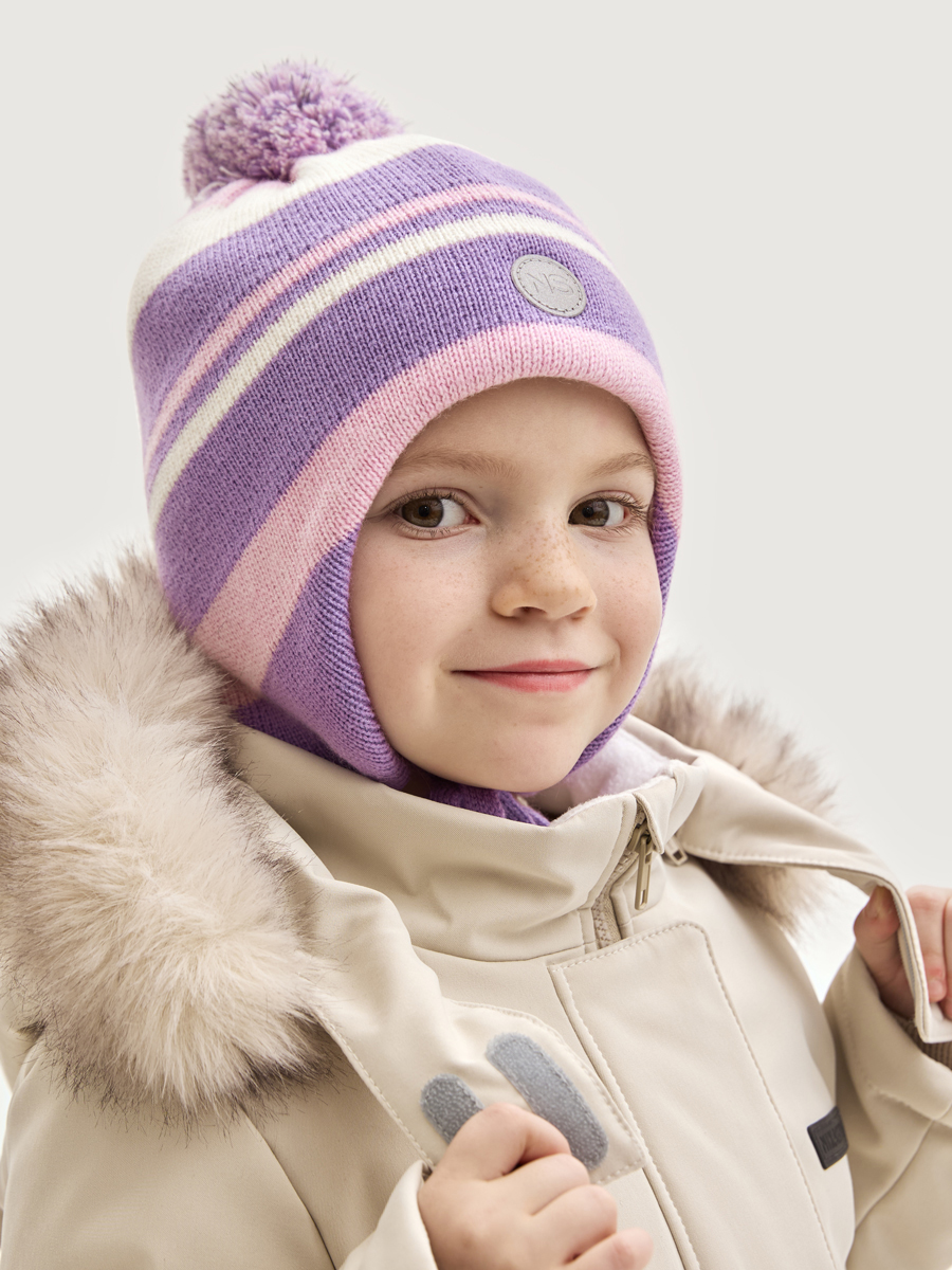 Шапка 11з15425 фиалка/светло-розовый