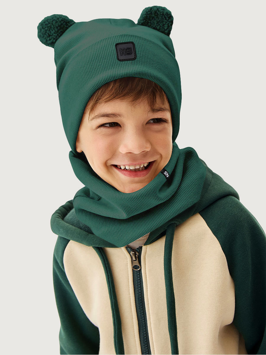 Комплект шапка и снуд 12л22726 изумруд