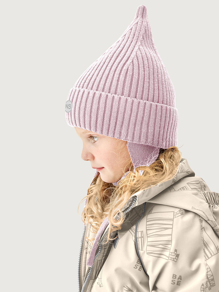 Комплект шапка и манишка 12м21026 пудра