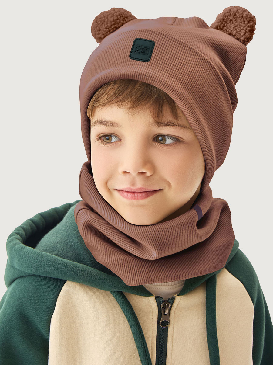 Комплект шапка и снуд 12л22726 шоколад