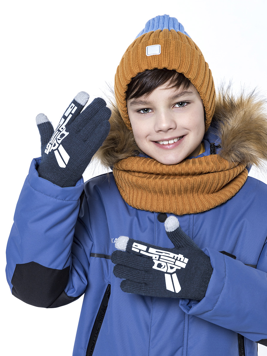 Перчатки 15з17125 джинсовый принт