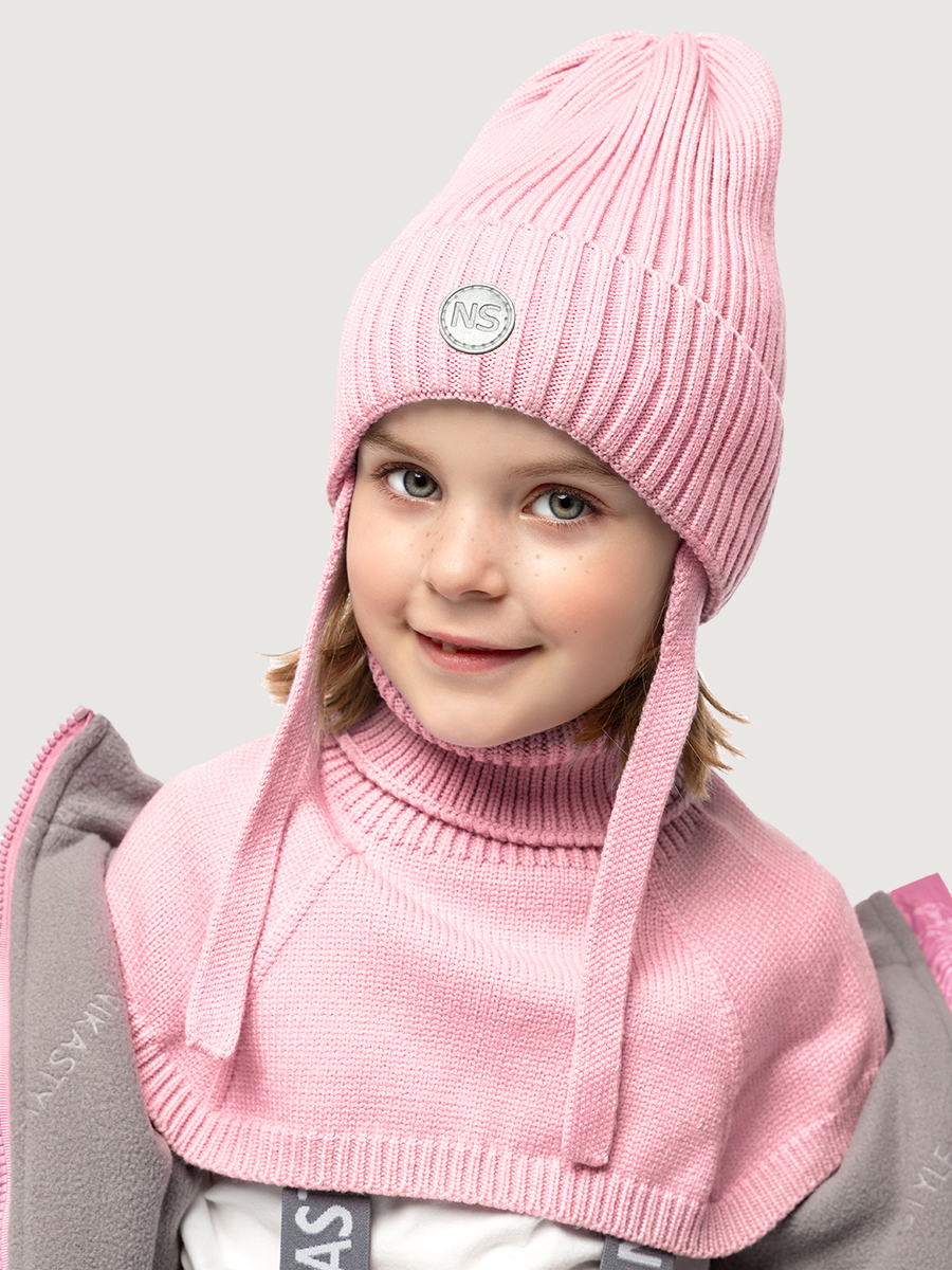 Комплект шапка и манишка 12м10625 розовый