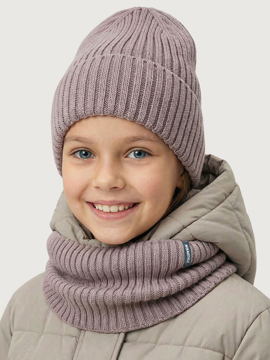 Комплект шапка и снуд 12м21426 какао