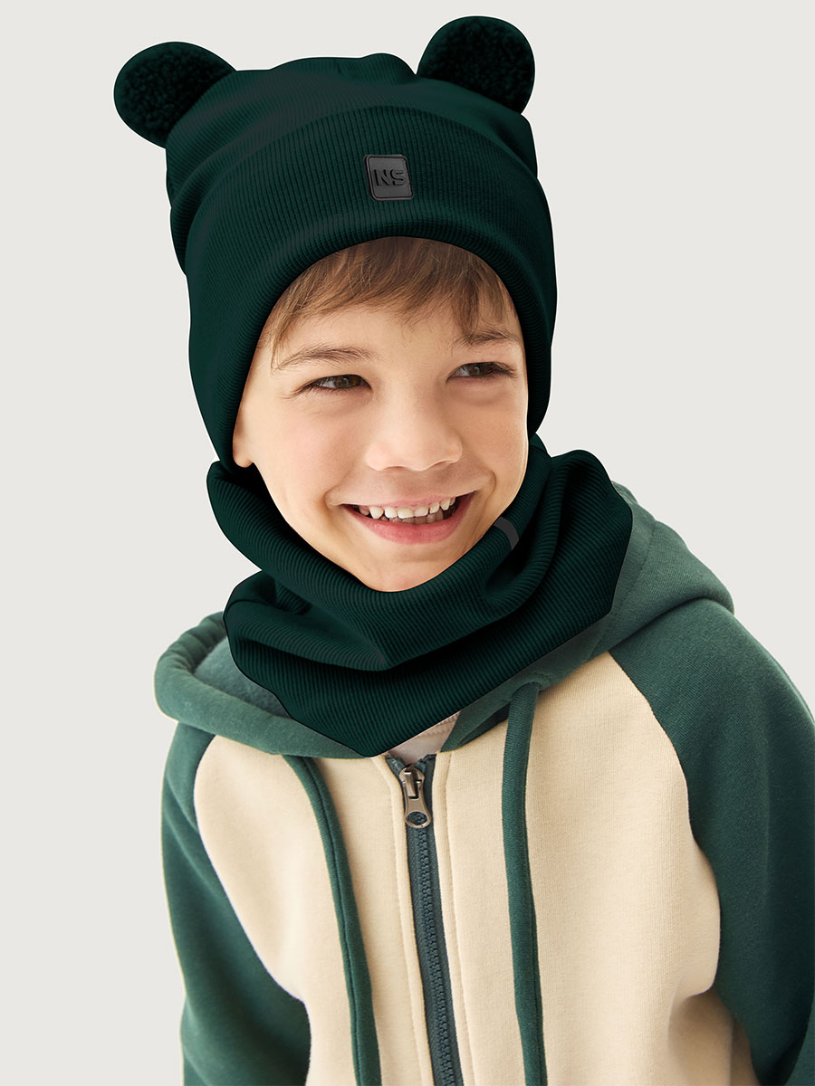 Комплект шапка и снуд 12л22726 изумруд