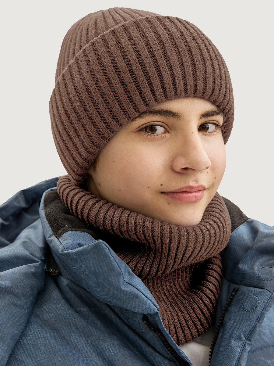 Комплект шапка и снуд  12з16525 орех