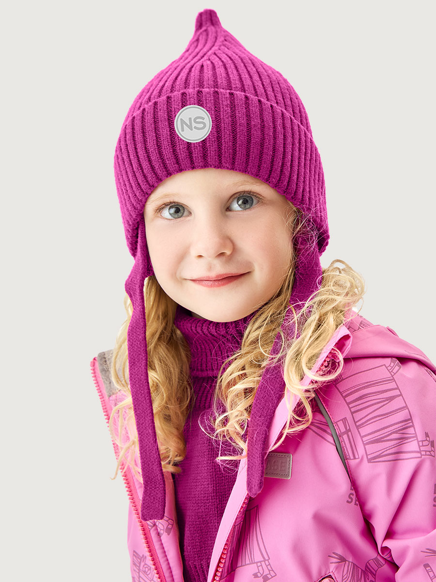 Комплект шапка и манишка 12м21026 фуксия