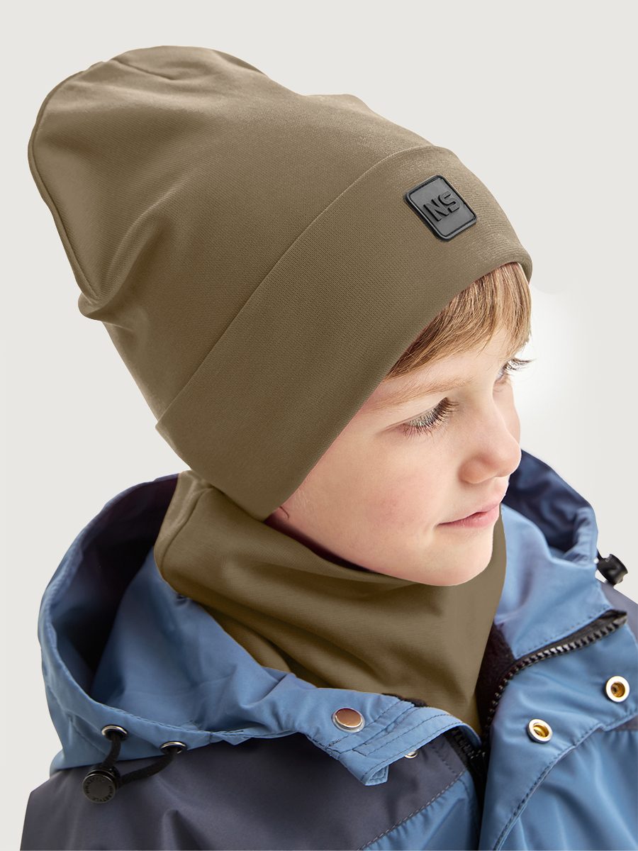 Комплект шапка и снуд 12л22926 корица