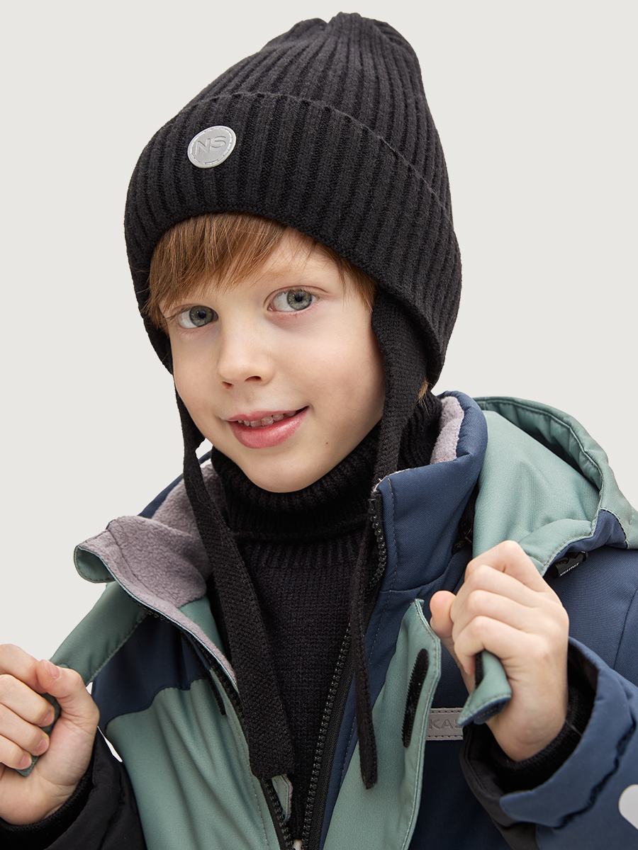 Комплект шапка и манишка  12з16025 черный