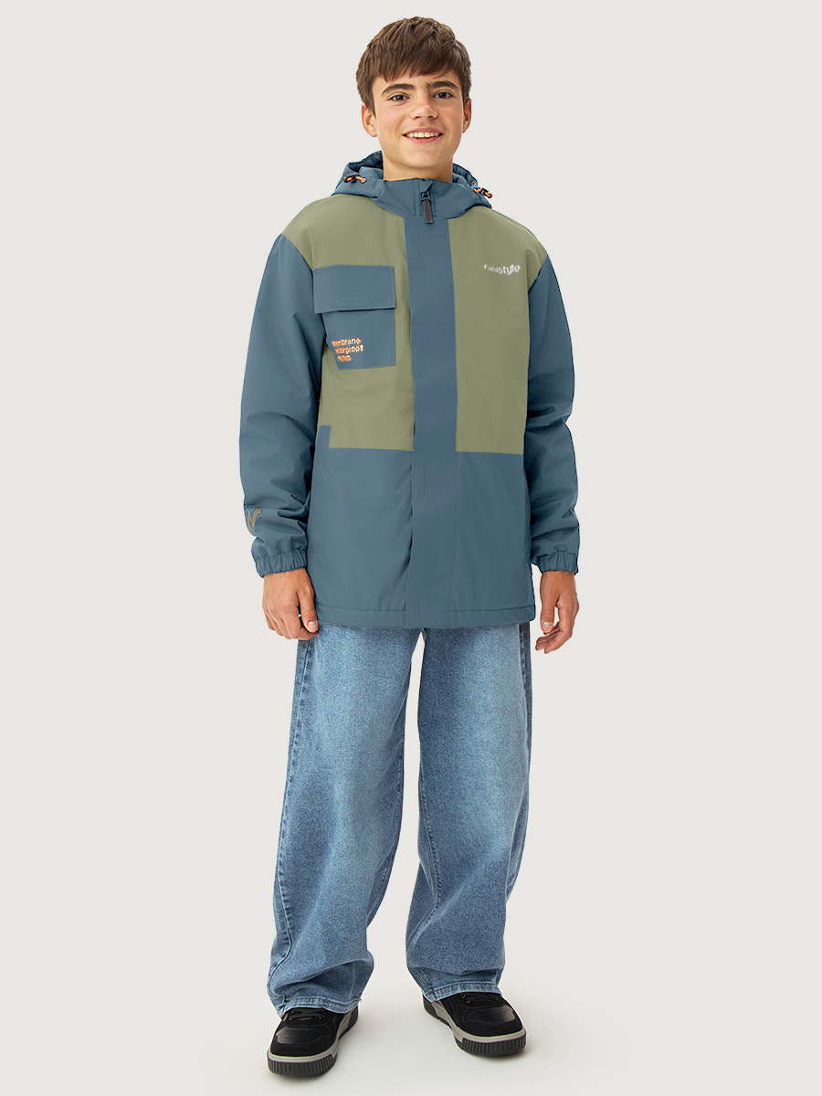 Куртка 4м5526 деним/фисташка