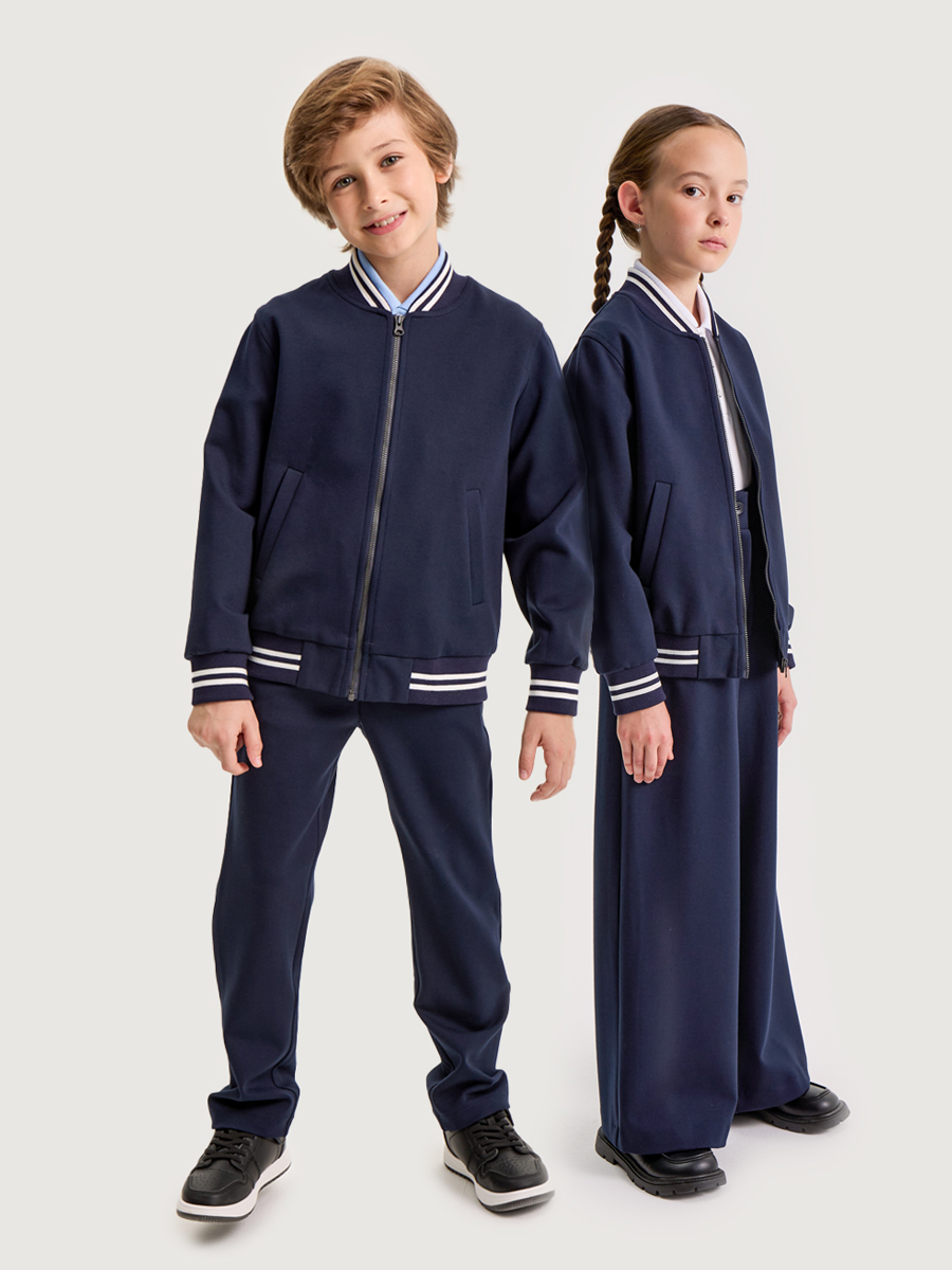 Жакет-бомбер 4ш21025 синий