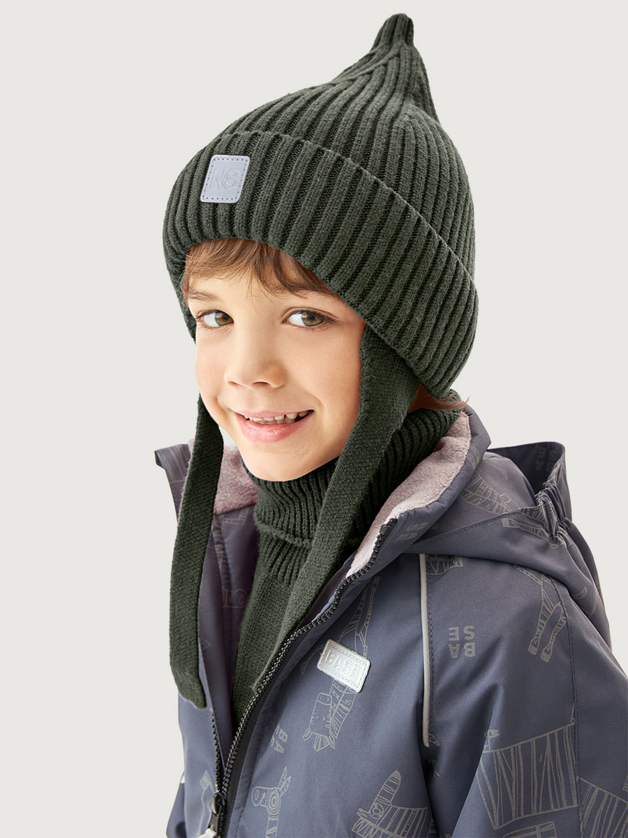 Комплект шапка и манишка 12м21126 хаки