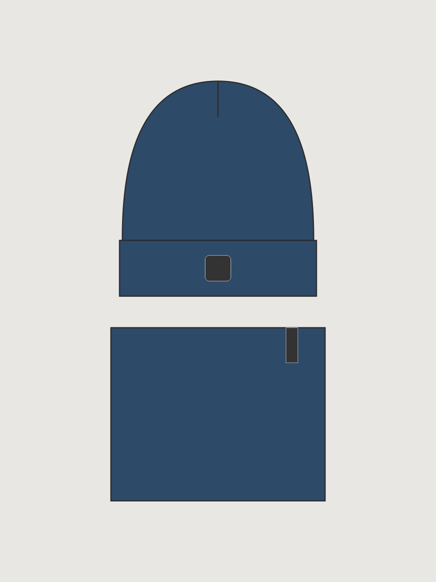 Комплект шапка и снуд 12л22926 джинс