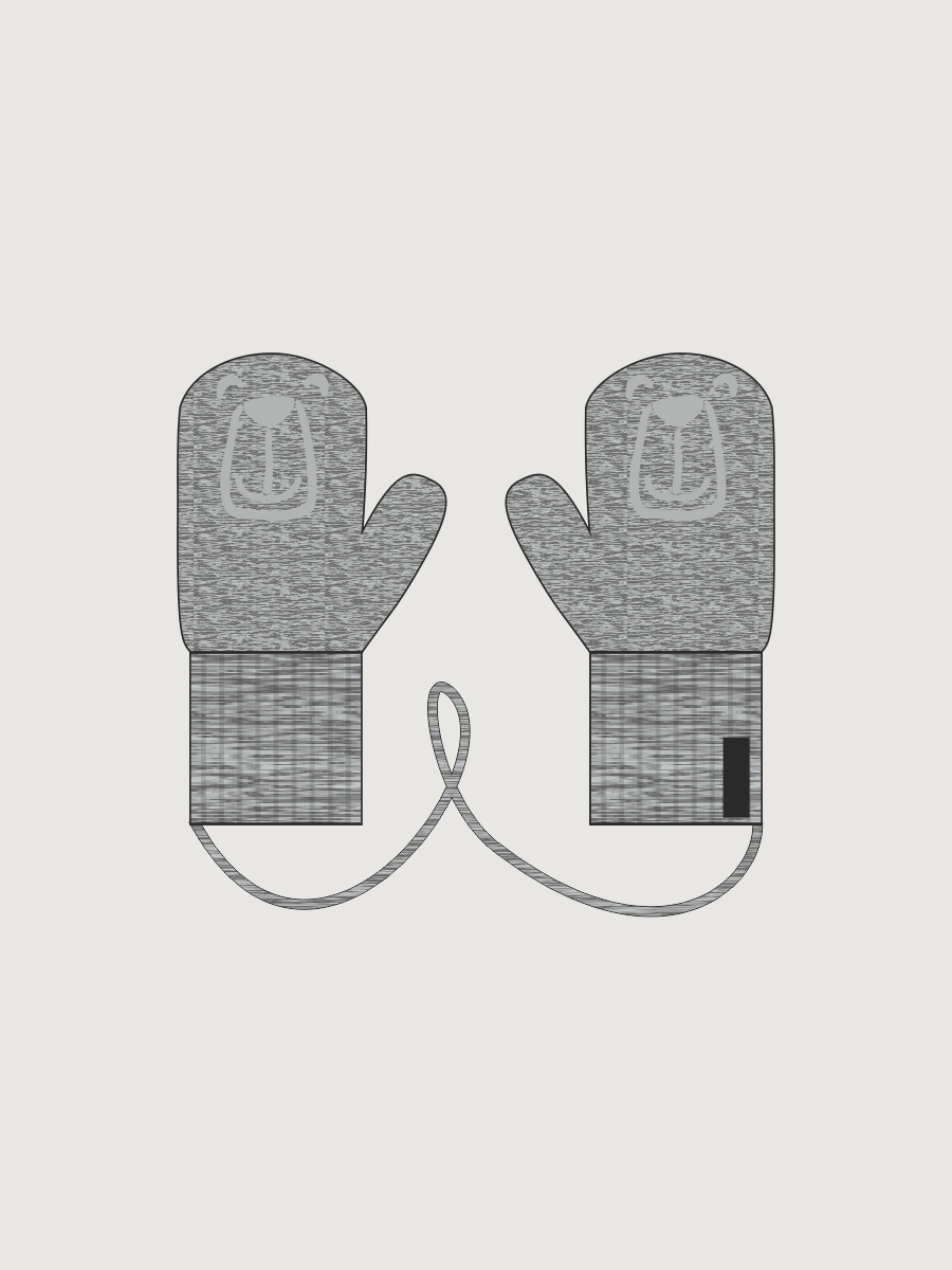 Варежки 14м22326 серый меланж