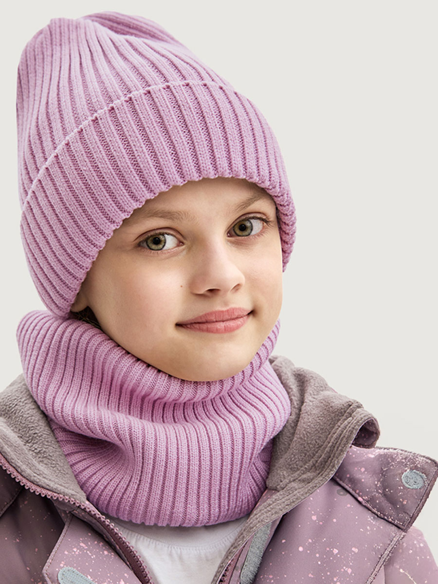 Комплект шапка и снуд  12з17725 пудра