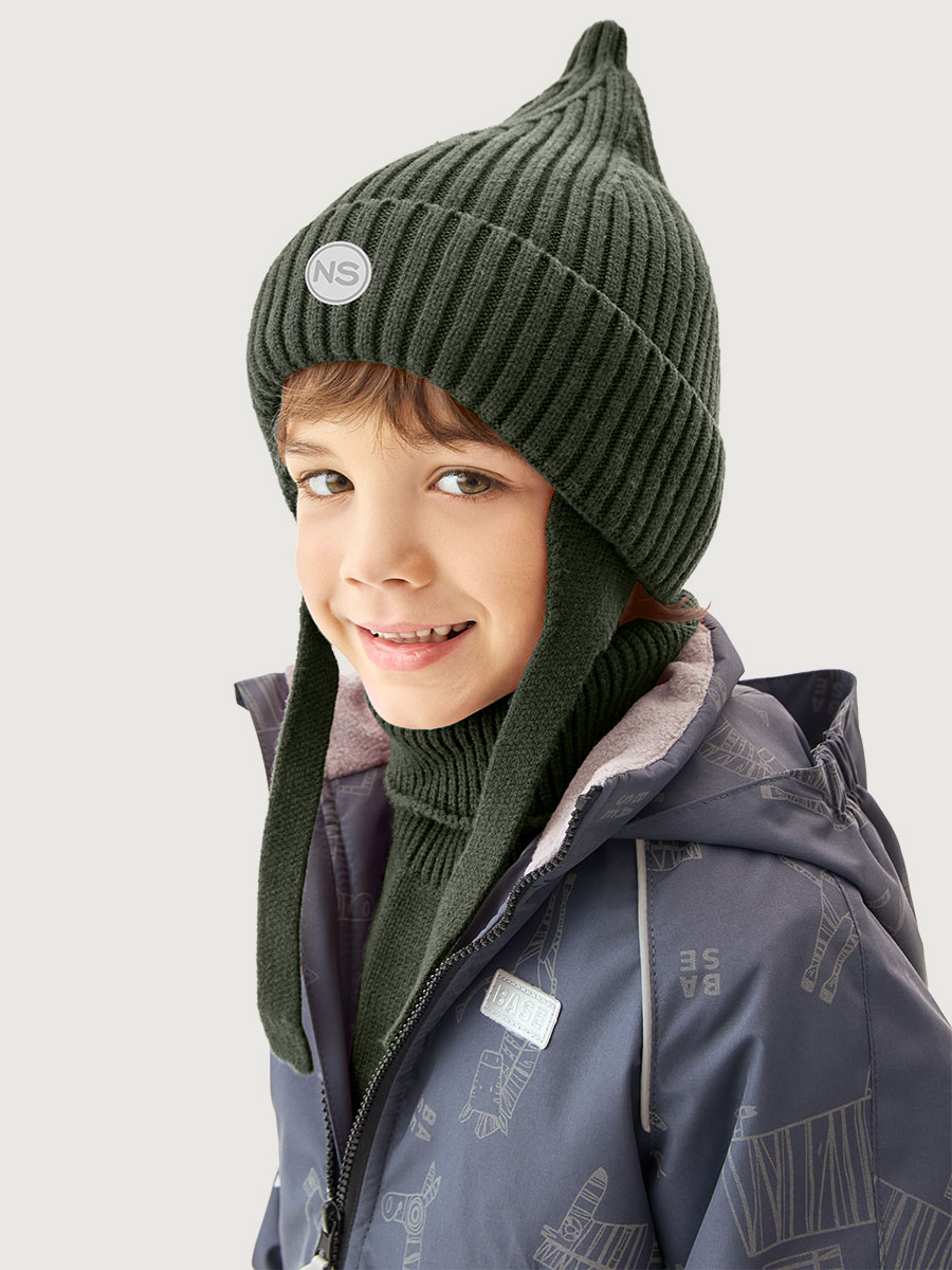 Комплект шапка и манишка 12м21126 хаки