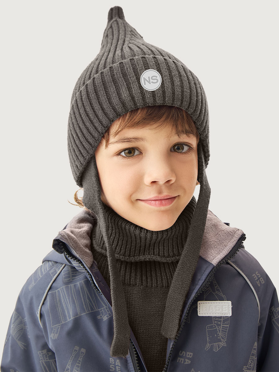 Комплект шапка и манишка 12м21126 кофе