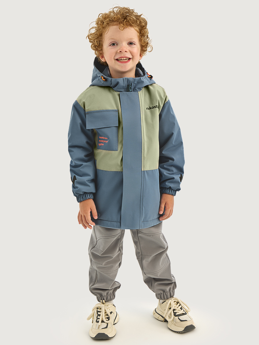 Куртка 4м5326 деним/фисташка