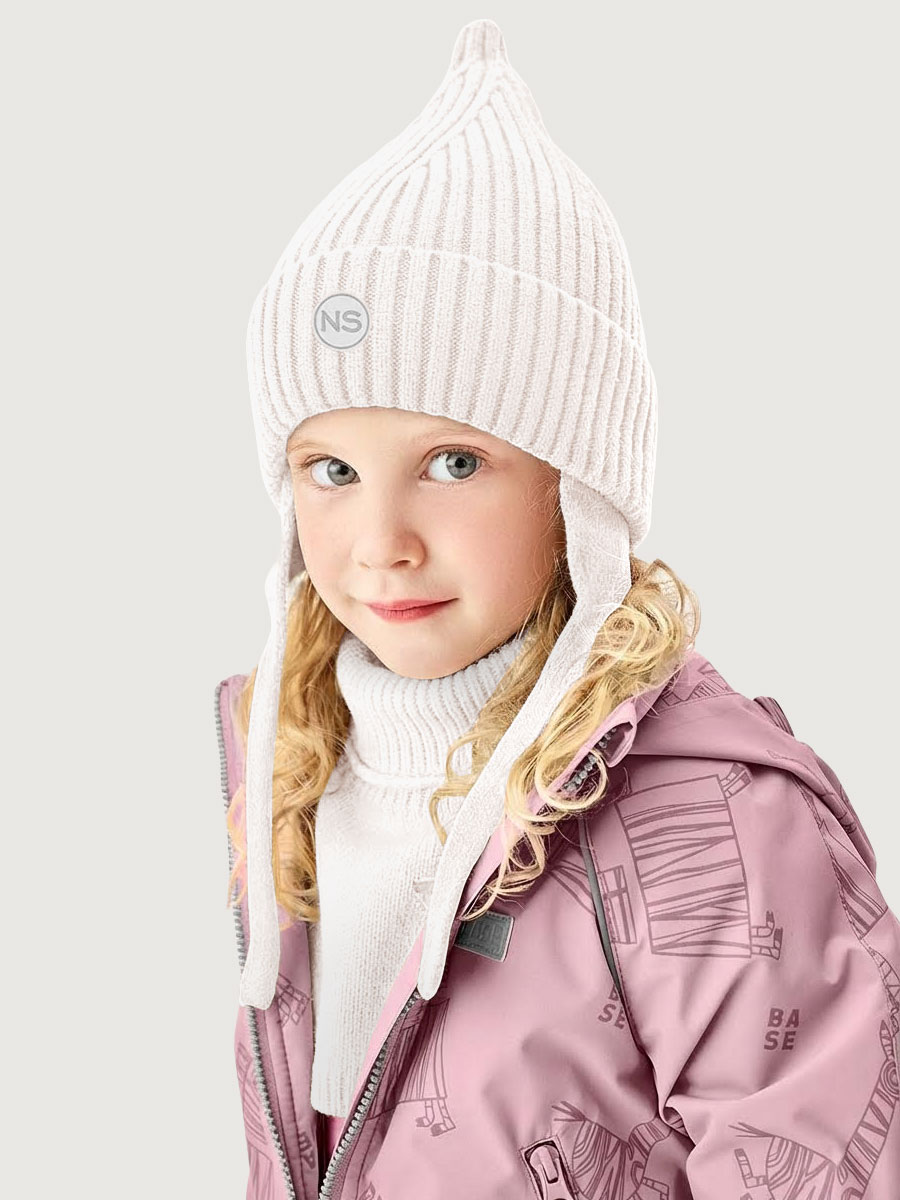 Комплект шапка и манишка 12м21026 молоко