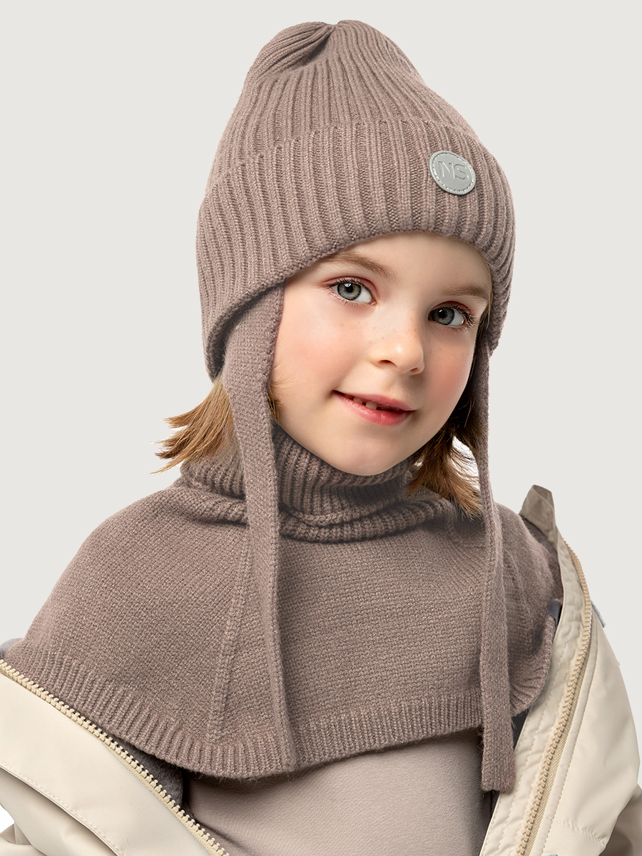 Комплект шапка и манишка 12м10625 какао