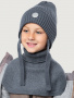 Комплект шапка и манишка 12м10725 джинс от производителя NIKASTYLE
